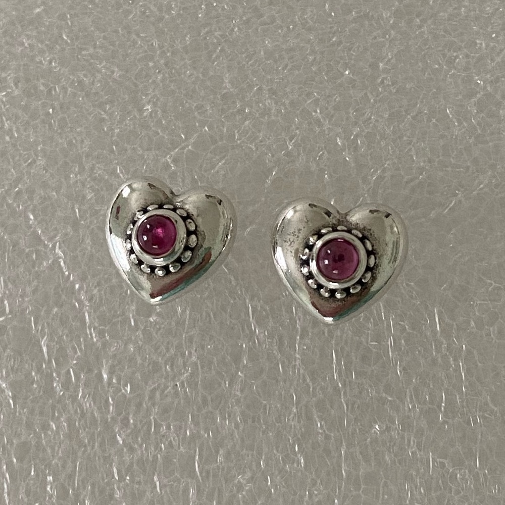 Genuine Pandora Sterling Silver Heart Earrings